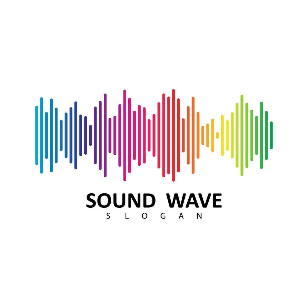 Audio- bunt Welle Logo. Vektor Equalizer Element. Klang Welle Illustration Logo Vektor Symbol Vorlage