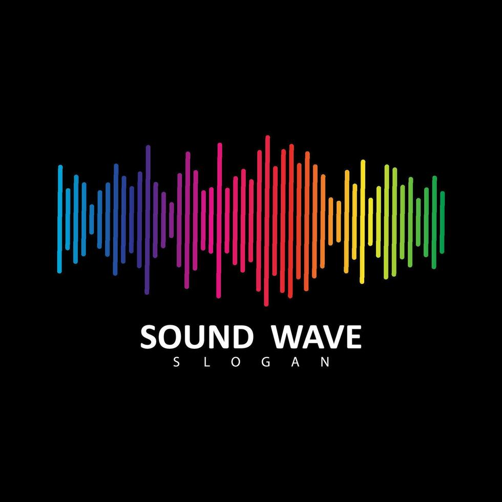 Audio- bunt Welle Logo. Vektor Equalizer Element. Klang Welle Illustration Logo Vektor Symbol Vorlage