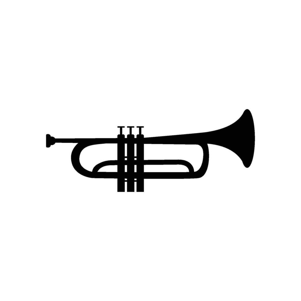 trumpet musikalisk instrument vektor illustration på vit bakgrund.