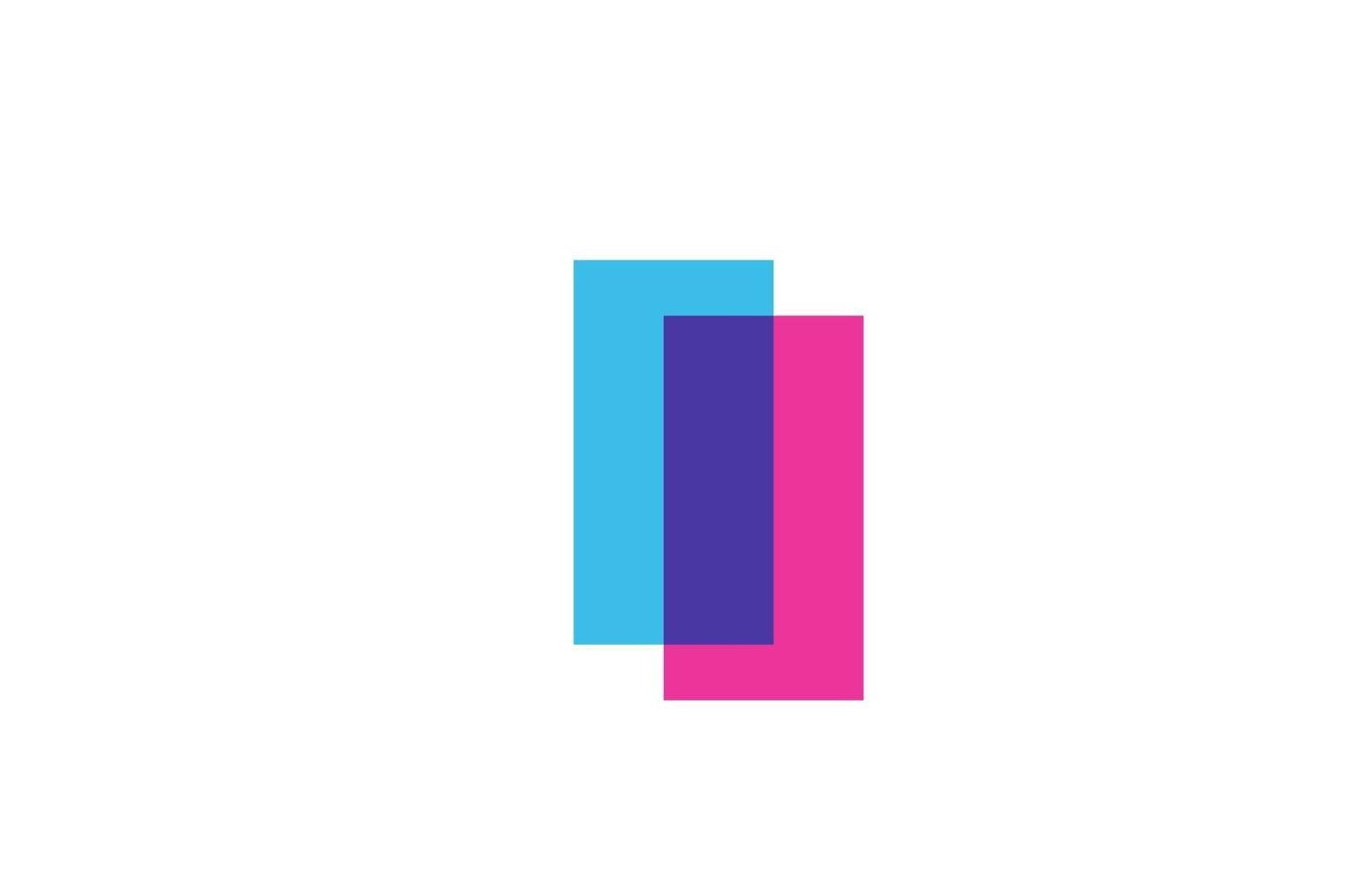 korsade i brev logotyp ikon för företag. blå och rosa alfabetdesign för företag och företag vektor