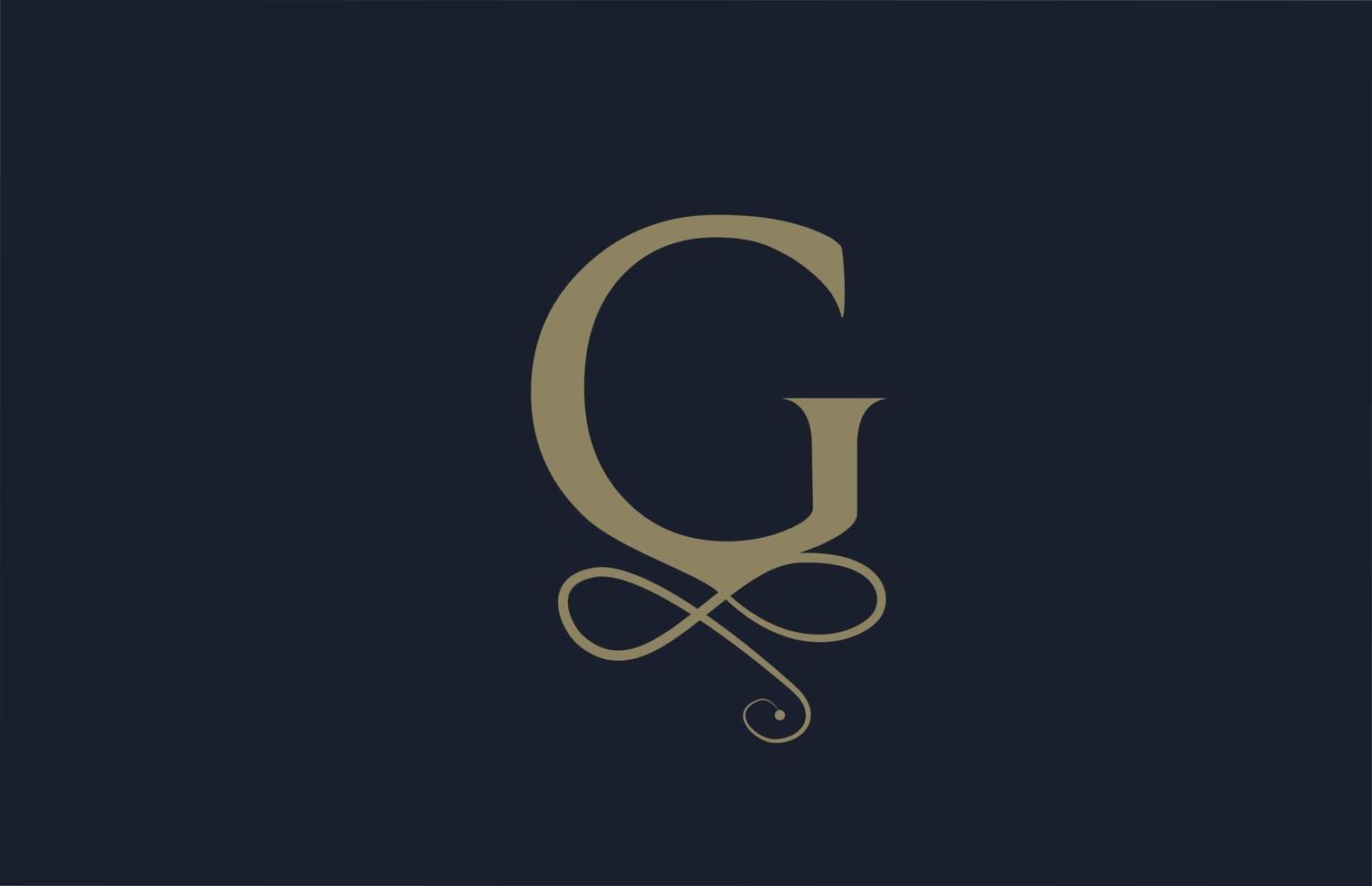 g elegantes Monogramm Ornament Alphabet Buchstaben Logo Symbol für Unternehmen. Vintage Corporate Branding und Schriftzug Design für Luxusprodukte und Unternehmen vektor