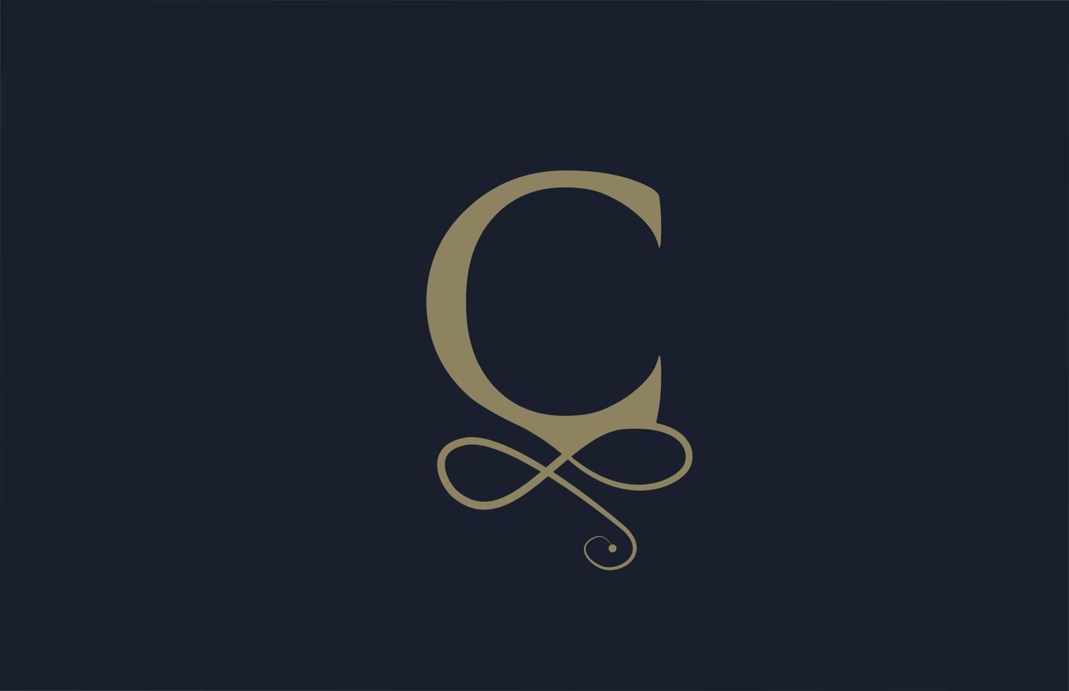 c elegantes Monogramm Ornament Alphabet Buchstaben Logo Symbol für Unternehmen. Vintage Corporate Branding und Schriftzug Design für Luxusprodukte und Unternehmen vektor