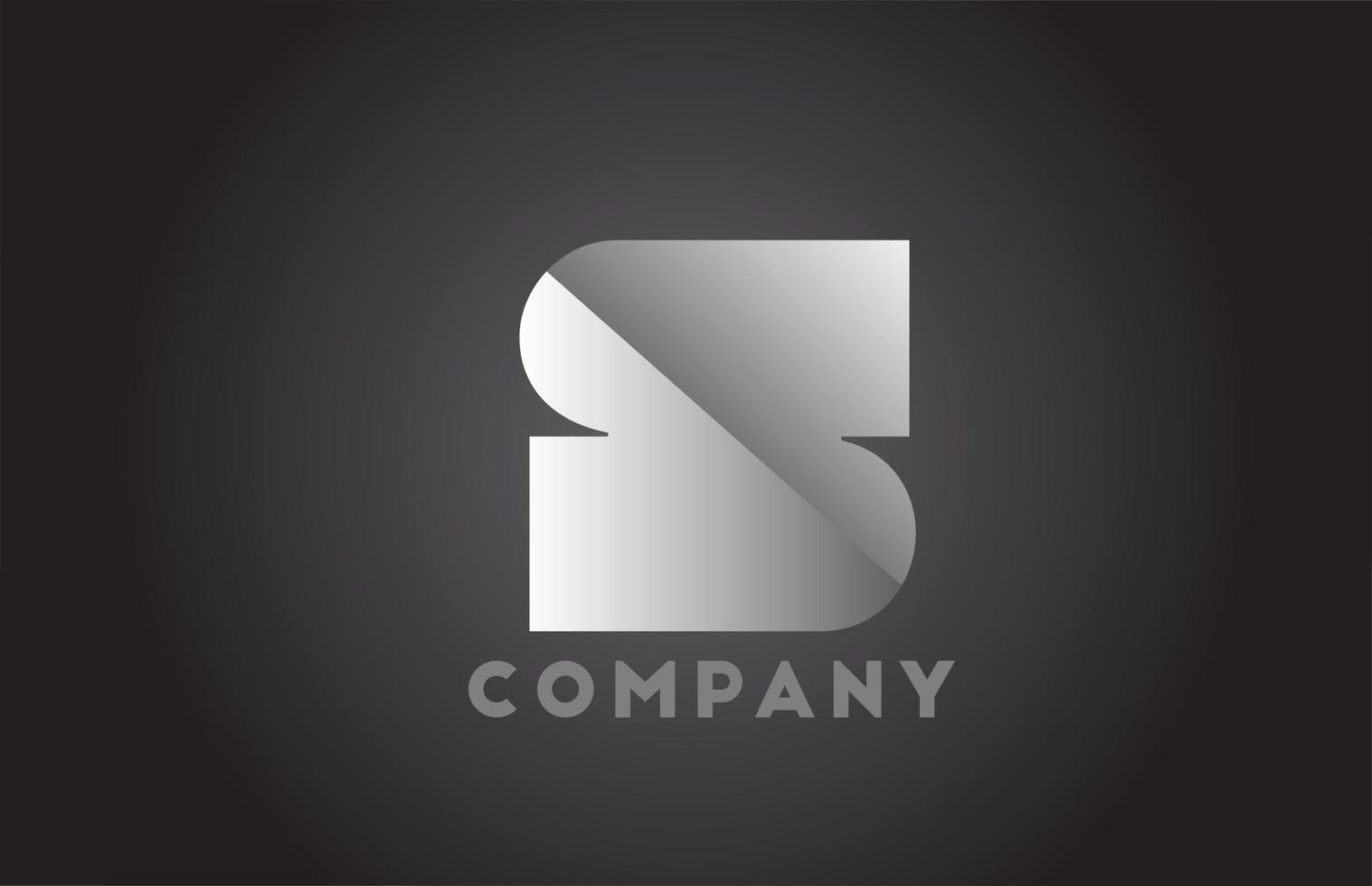 vit och svart s geometriska alfabetet bokstäver logotyp för företag. företags brading och bokstäver med futuristisk design och lutning för företaget vektor