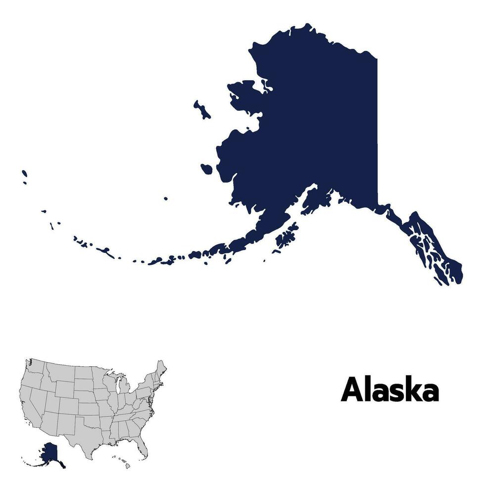 alaska Karta med Färg översikt. USA Karta vektor
