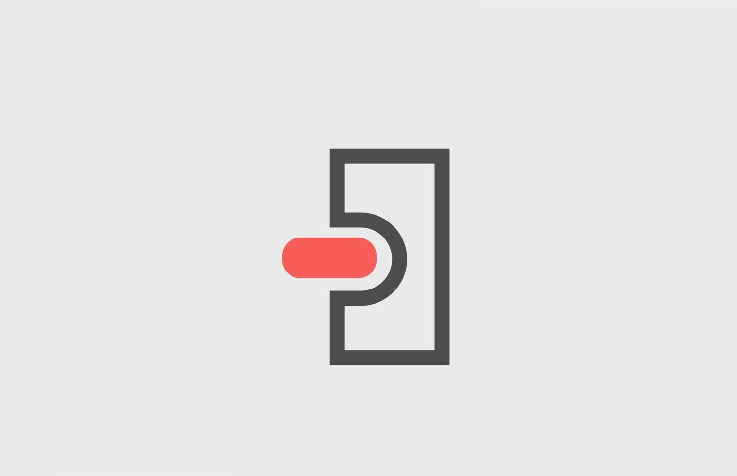 grå rosa i alfabetet brev logotyp ikon. geometrisk design för företagsidentitet med linje vektor