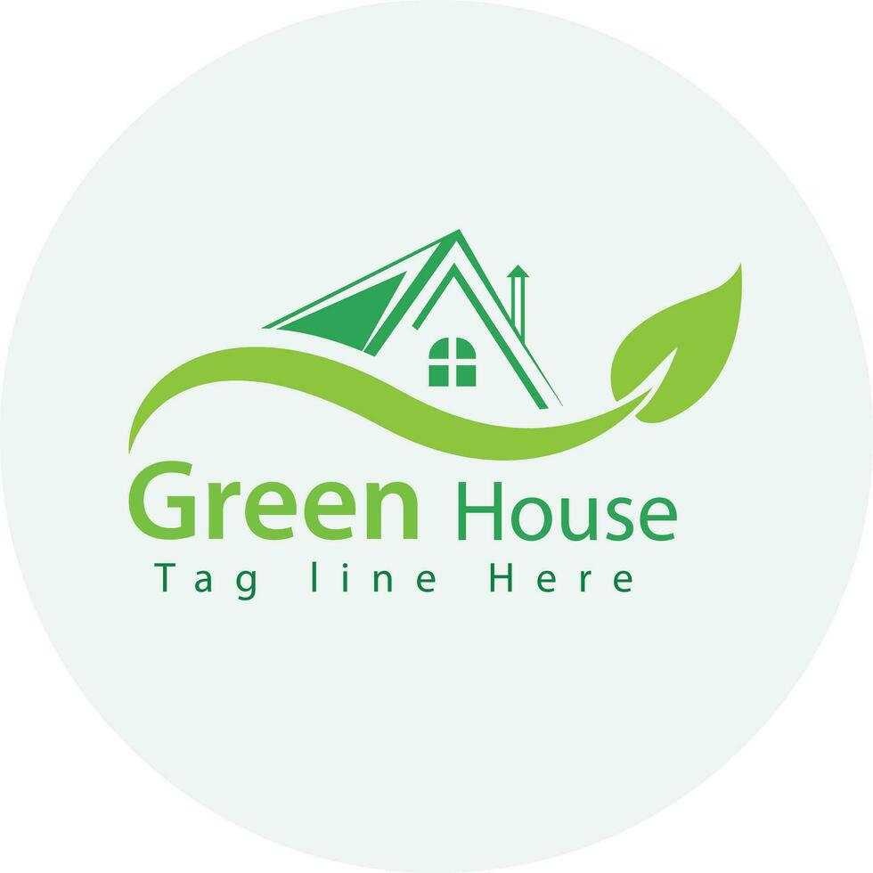 vektor grön eco hus logotyp begrepp