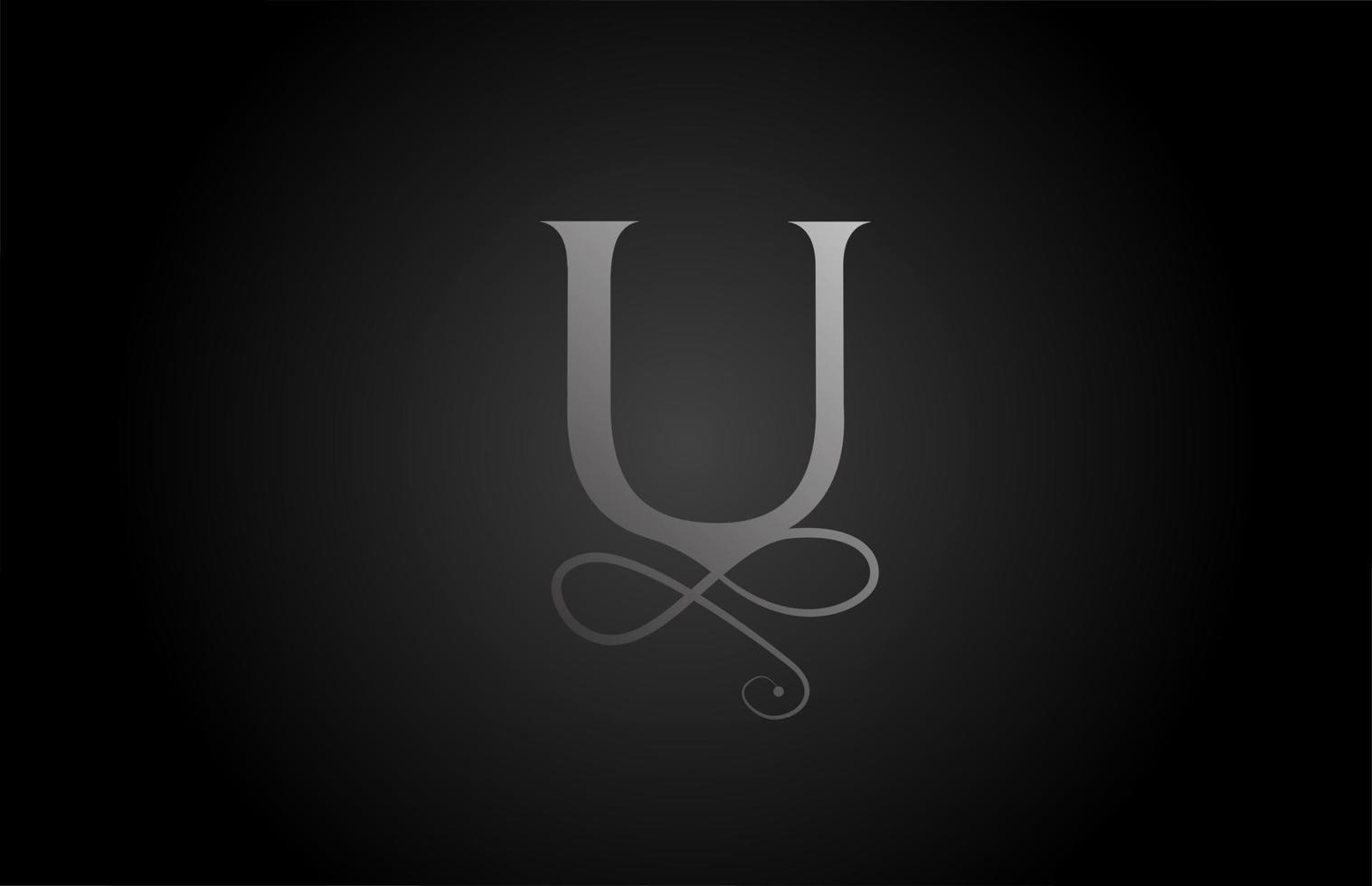 u schwarz-weiß elegantes Monogramm Ornament Alphabet Buchstaben Logo Symbol für Luxus. Business- und Corporate-Branding-Design für Geschäftsprodukte vektor