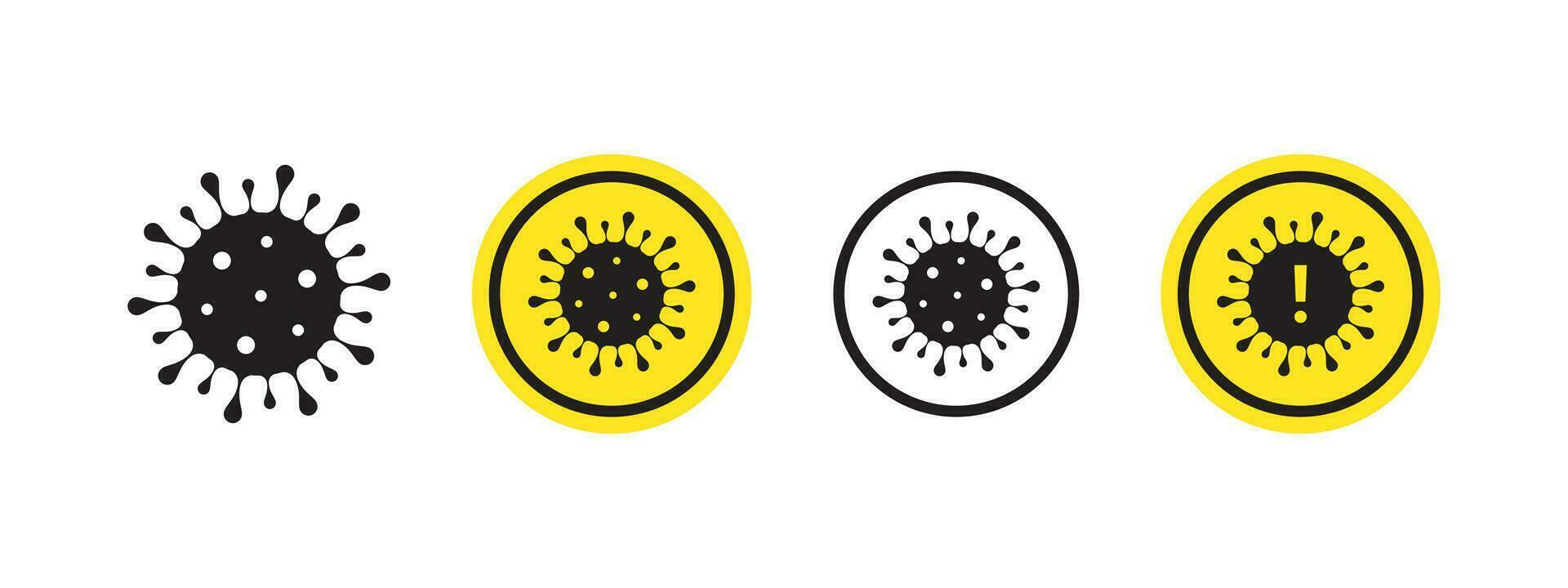 tecken av en pandemisk. runda biohazard ikoner. varning tecken. vektor skalbar grafik