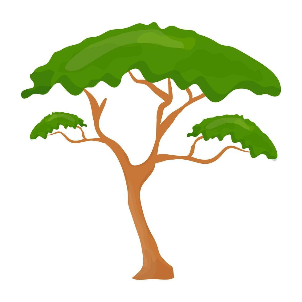 platt träd ikon vektor