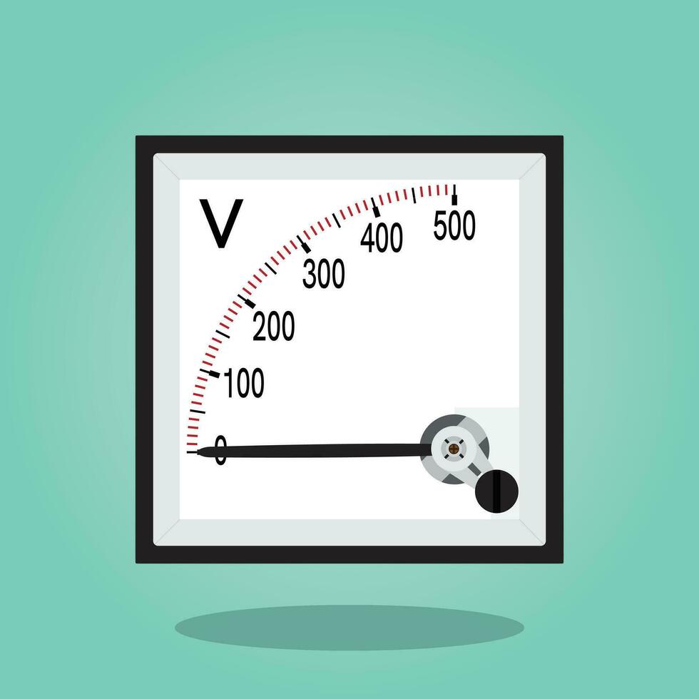 voltmeter ikon på grön bakgrund. platt illustration av voltmeter vektor ikon för webb design och etc.