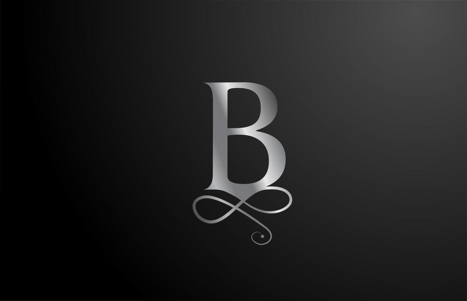 grau b elegantes Monogramm Alphabet Buchstaben Symbol Logo Design. Vintage Corporate Branding für Luxusprodukte und Unternehmen vektor