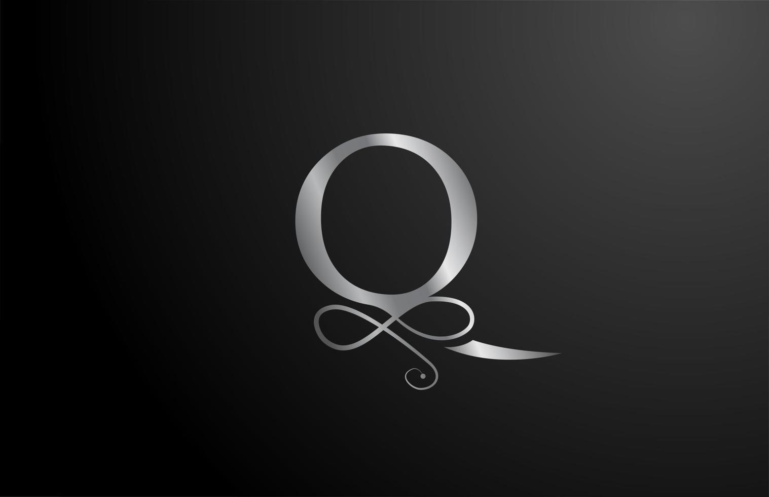 graues q elegantes Monogramm Alphabet Buchstaben Symbol Logo Design. Vintage Corporate Branding für Luxusprodukte und Unternehmen vektor