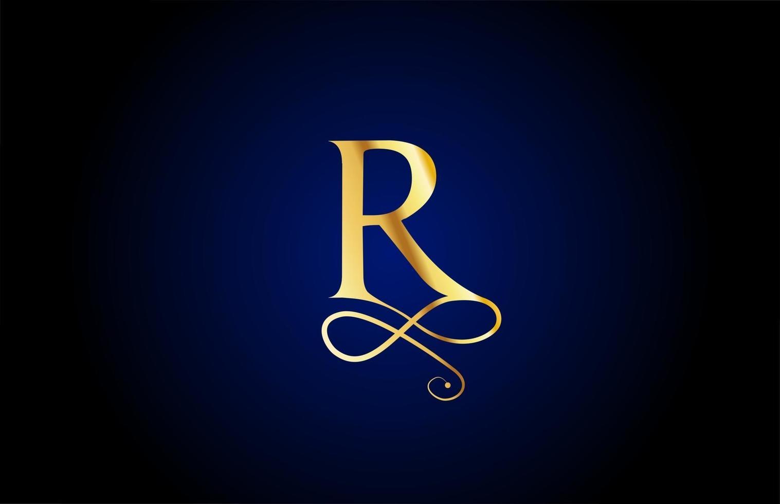 gyllene r elegant monogram alfabetet brev ikon logotypdesign. vintage företags brading för lyxprodukter och företag vektor