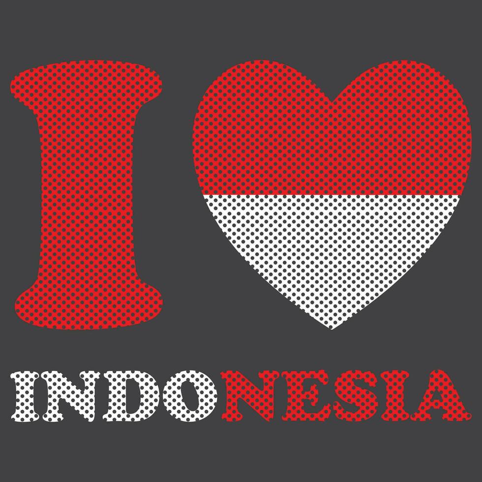 jag kärlek Indonesien, indonesiska hjärta flagga vektor