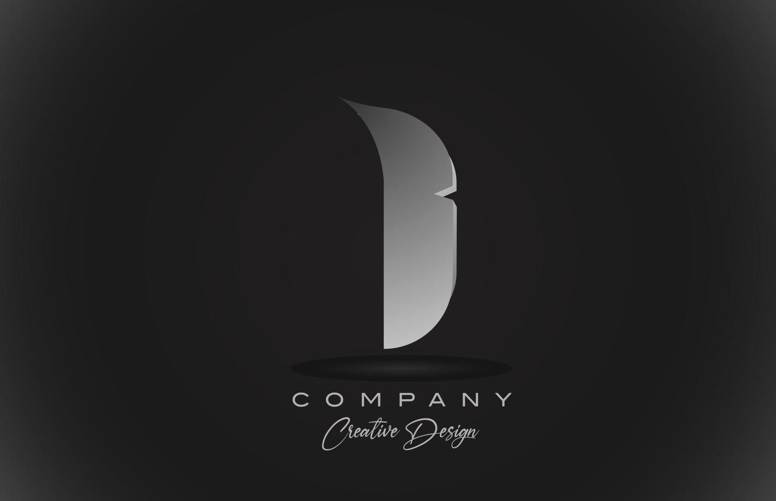 Ich weißer Farbverlauf Alphabet Buchstaben Logo Symbol mit schwarzem Hintergrund. Kreatives Design für Business und Corporate vektor
