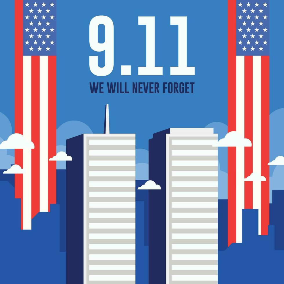 9 11 Patriot Tag eben Hintergrund Vorlage vektor