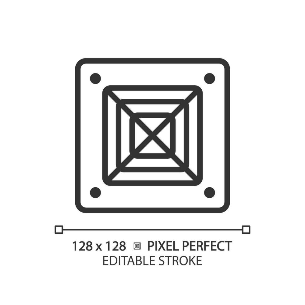 tak luft konditionering linjär ikon. termisk bekvämlighet. ac enhet. temperatur kontrollera. ventilation systemet. tunn linje illustration. kontur symbol. vektor översikt teckning. redigerbar stroke