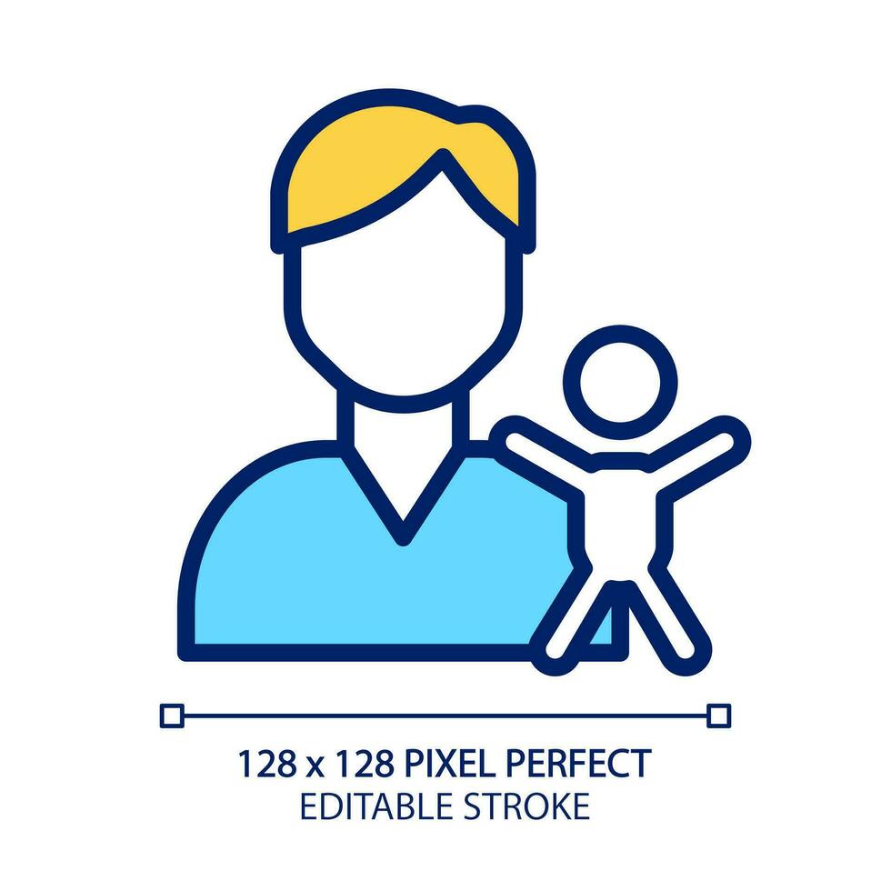 Pädiatrie Pixel perfekt rgb Farbe Symbol. medizinisch Pflege von Kinder. Diagnose und Behandlung. Gesundheitswesen Service. isoliert Vektor Illustration. einfach gefüllt Linie Zeichnung. editierbar Schlaganfall