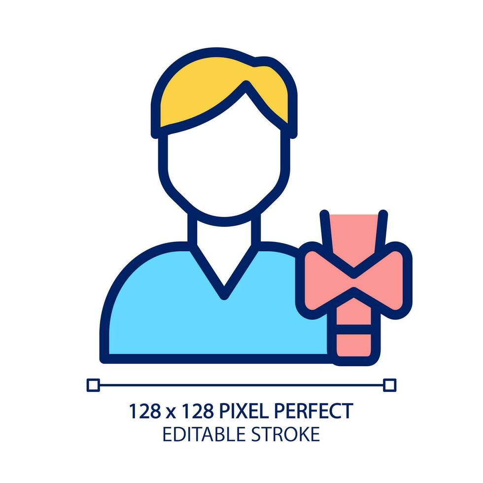 endokrinologi pixel perfekt rgb Färg ikon. endokrin systemet. sköldkörtel körtel störningar och behandling. klinik service. isolerat vektor illustration. enkel fylld linje teckning. redigerbar stroke