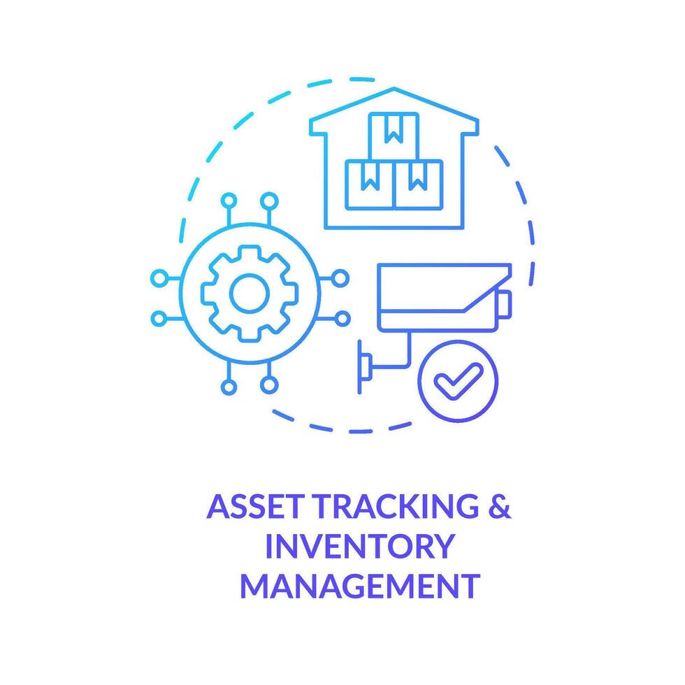 zur Verfügung stellen iot Technologien Blau Gradient Konzept Symbol. Anlagegut Schiene. Inventar Management. einbeziehen Automatisierung abstrakt Idee dünn Linie Illustration. isoliert Gliederung Zeichnung vektor