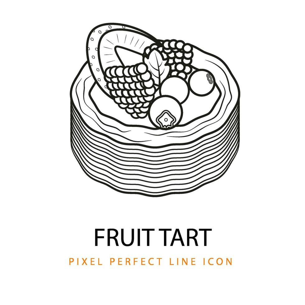 bär frukt syrlig tusen ark luftig puff bakverk vektor linje konst png svg ikon illustration färg sida