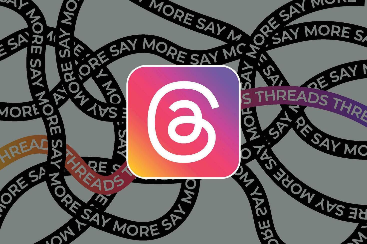 sagen Mehr Kampagne durch Fäden instagram App Design System, Fäden Logo mit anders Farben, Fäden durch Meta. Fäden Sozial Netzwerk durch instagram. Sozial Netzwerk, Juli 20, 2023 - - dhaka, Bangladesch vektor