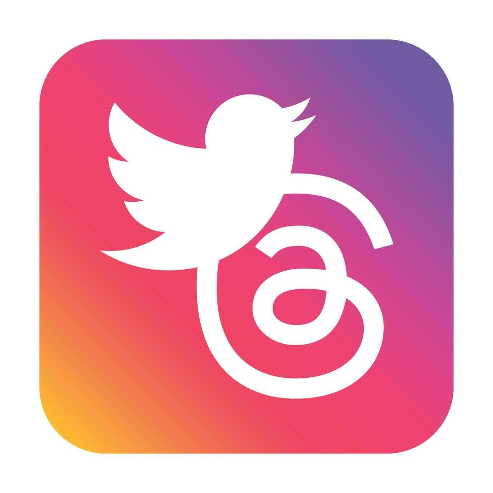 Fäden vs. Twitter Vektor im bunt Hintergrund, Fäden App Symbol, Fäden Symbol, Fäden Logo Vektor, Fäden durch instagram, Neu Sozial Netzwerk durch Meta, Juli 20, 2023 - - dhaka, Bangladesch