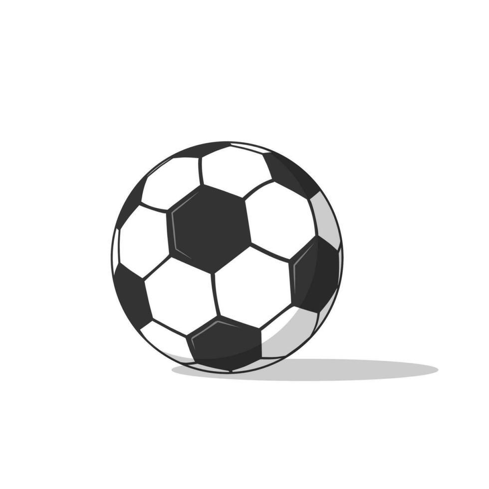 Fußball Ball Symbol. eben Vektor Illustration im schwarz auf Weiß Hintergrund.