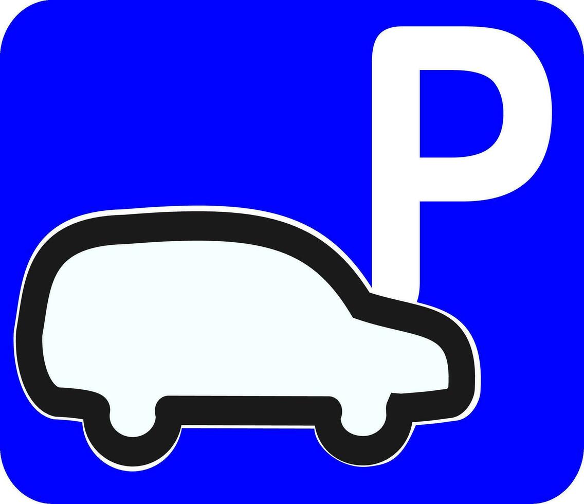 Auto Park Symbol. Parkplatz viel.. Auto Park. Zeichen auf ein Wagen. Vektor Symbol isoliert auf Weiß Hintergrund. austauschbar Vektor Design.