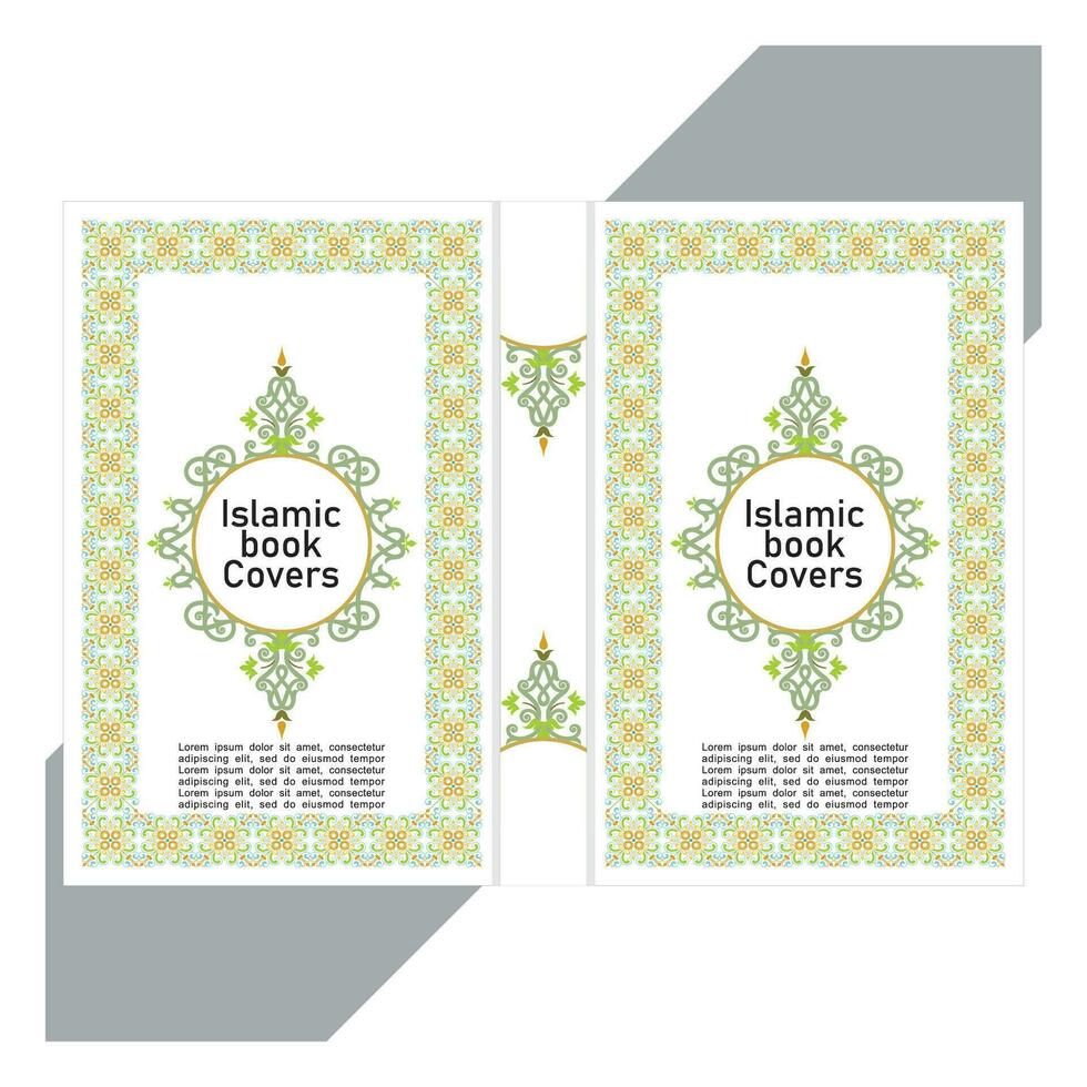 Jahrgang islamisch Abdeckung, Broschüre Design. Vektor dekorativ rahmen. elegant Element zum Design Vorlage, Platz zum Text. Blumen- Grenze.