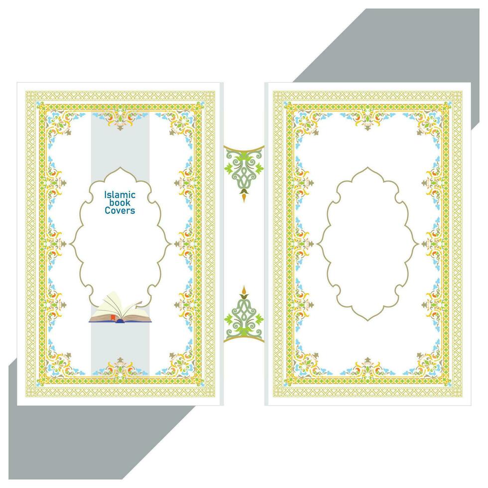 Jahrgang islamisch Abdeckung, Broschüre Design. Vektor dekorativ rahmen. elegant Element zum Design Vorlage, Platz zum Text. Blumen- Grenze.