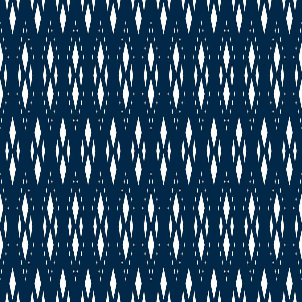 sömlös mönster med vit romb anordnad i en skön mönster på en blå bakgrund Begagnade för tyg, papper eller tapet. vektor illustration.