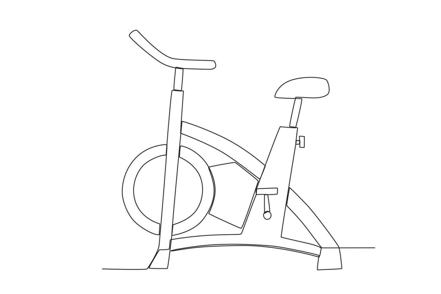 Vektor eine Linie statisch Fahrradkonzept. einfach Linie Illustration.