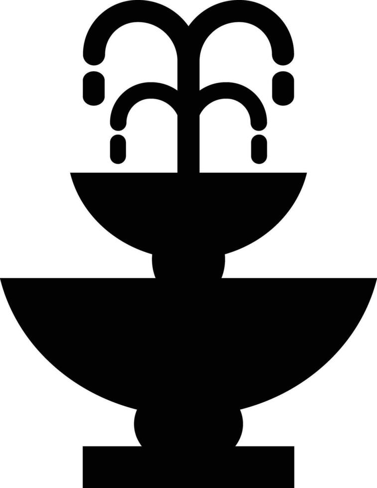 Brunnen schwarz Symbol. Wasser Brunnen unterzeichnen. eben Stil. vektor