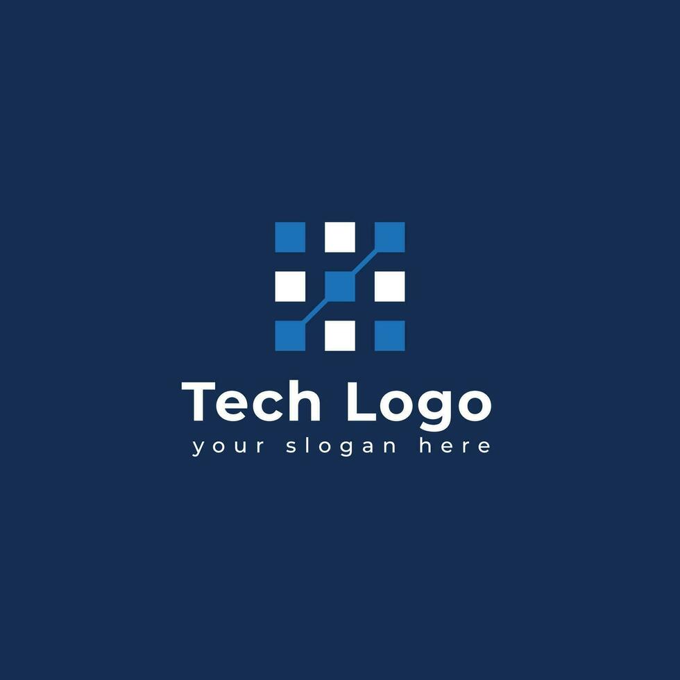 teknologi logotyp mall vektor illustration grafisk geometrisk tech logotyp