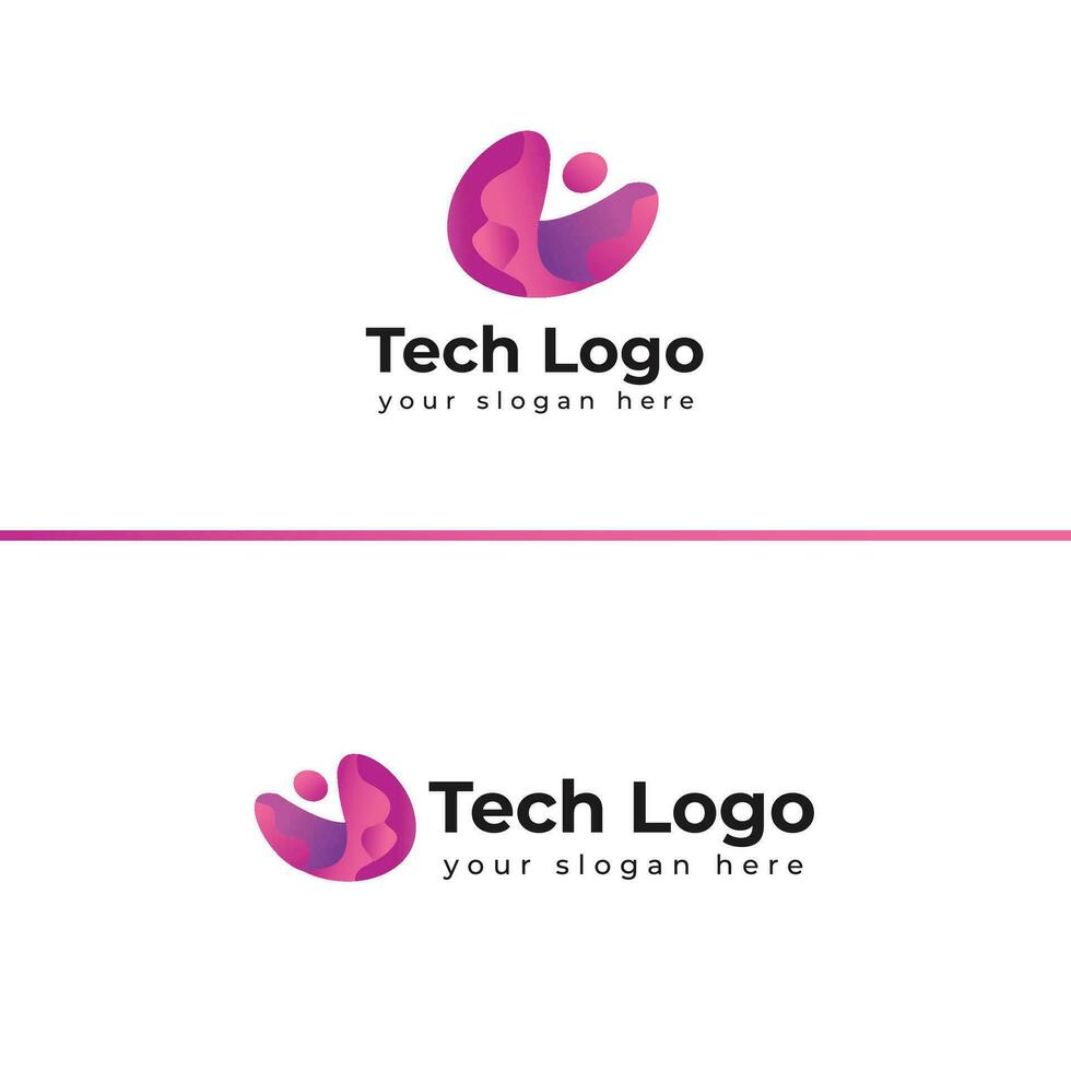 teknologi logotyp mall vektor illustration grafisk geometrisk tech logotyp