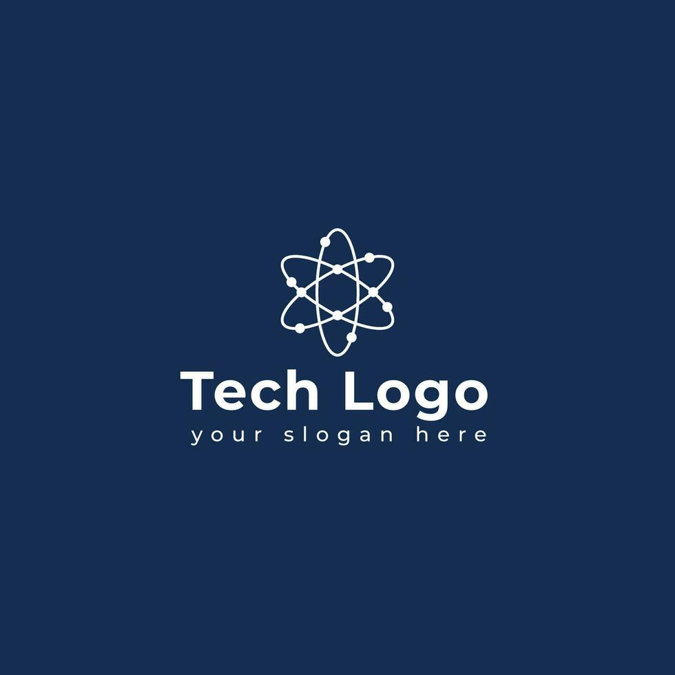 Technologie Logo Vorlage Vektor Illustration Grafik geometrisch Technik Logo