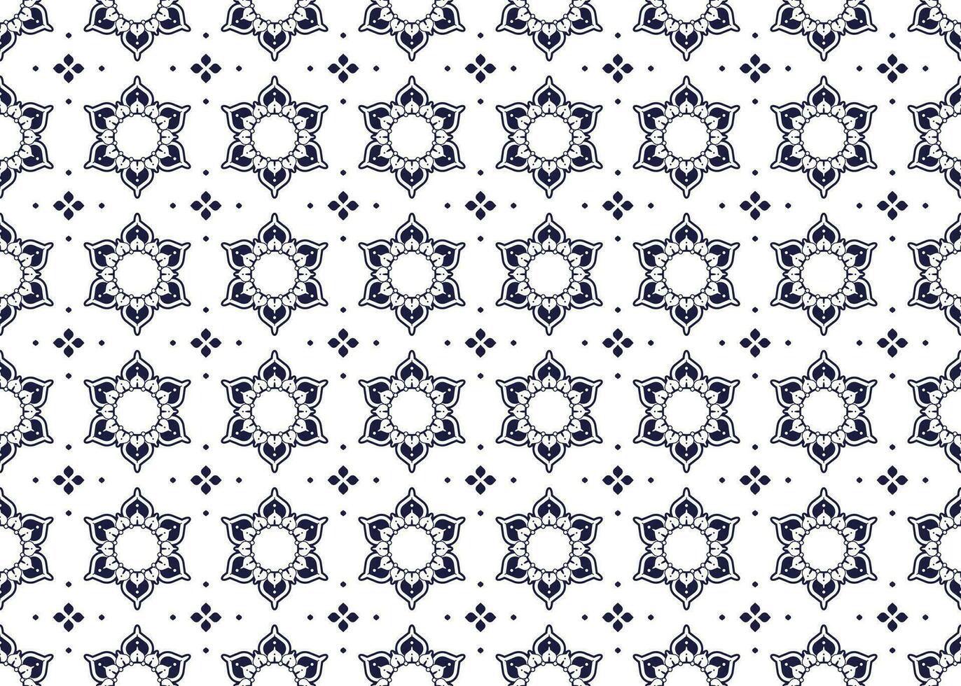 geometrisch Blume und Mandala ethnisch Stoff nahtlos Muster zum Stoff Teppich Hintergrund Hintergrund Verpackung usw. vektor