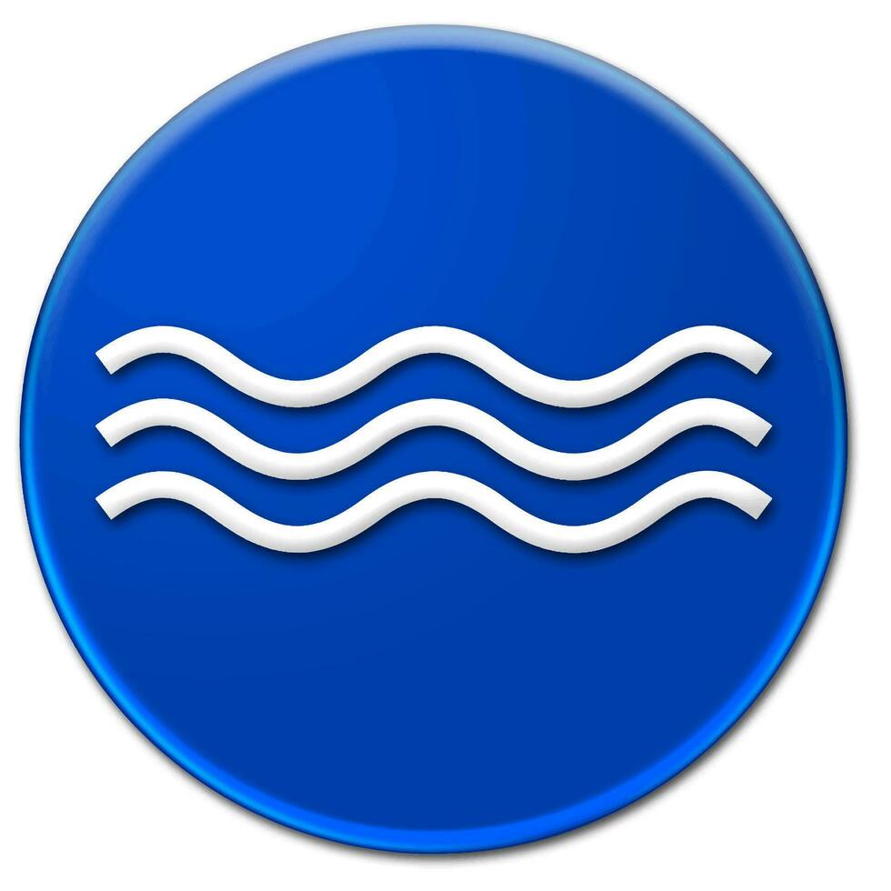 vit vågor på en blå knapp isolerat över vit bakgrund, vågor mobil ikon vektor illustration