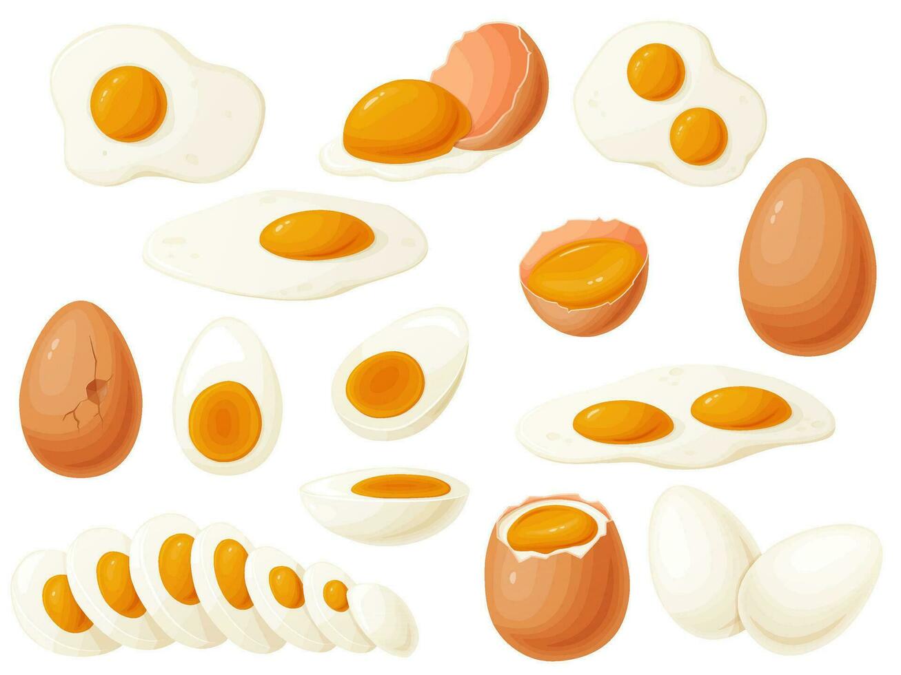 Hähnchen Eier. Backen und Kochen Zutaten. Kochen Zutat zum Frühstück. gesund organisch Lebensmittel. vektor
