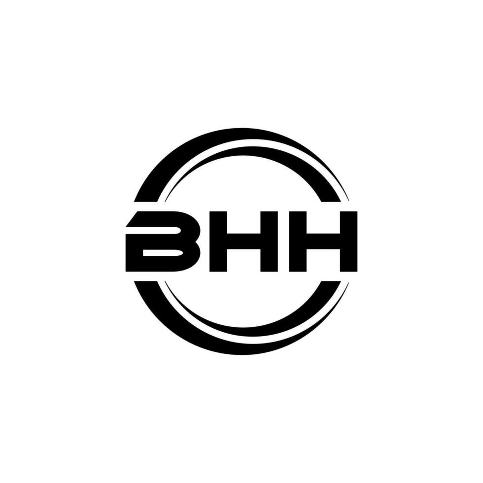 bhh brev logotyp design i illustration. vektor logotyp, kalligrafi mönster för logotyp, affisch, inbjudan, etc.