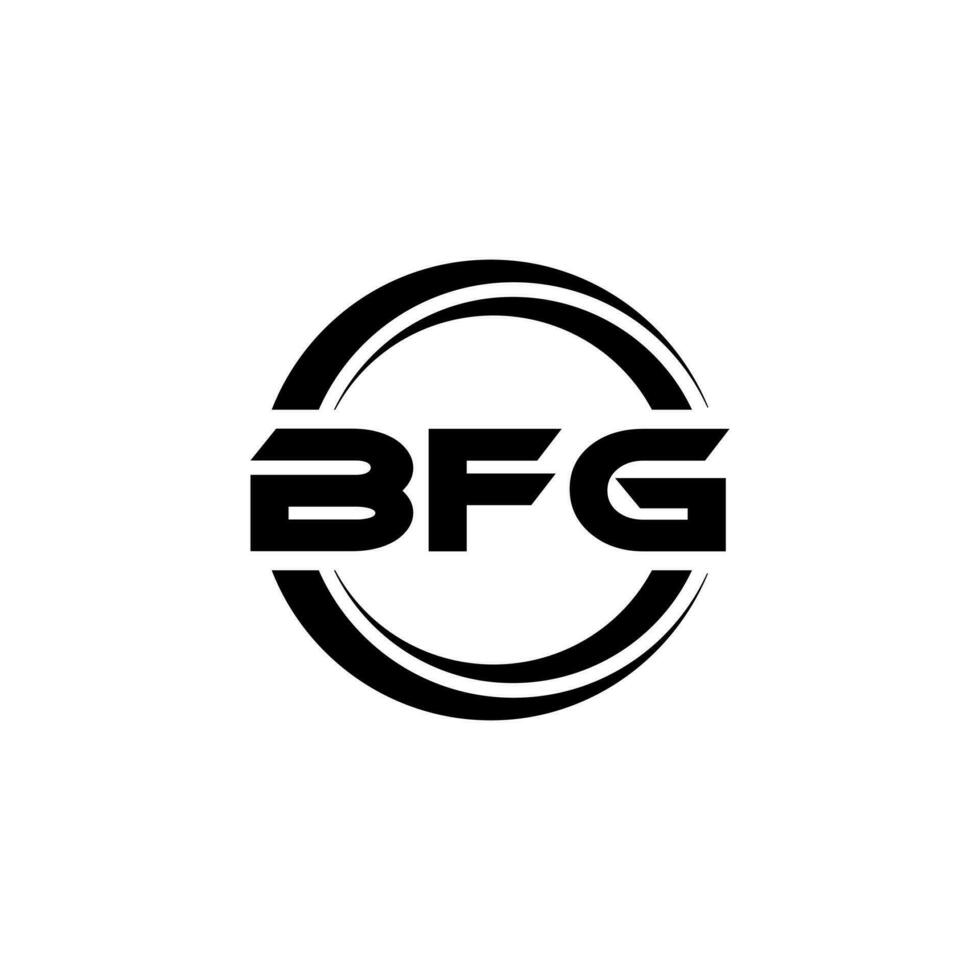 bfg brev logotyp design i illustration. vektor logotyp, kalligrafi mönster för logotyp, affisch, inbjudan, etc.