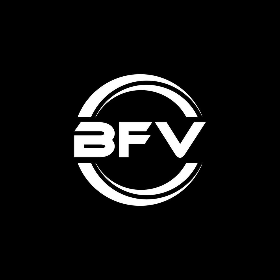 bfv brev logotyp design i illustration. vektor logotyp, kalligrafi mönster för logotyp, affisch, inbjudan, etc.