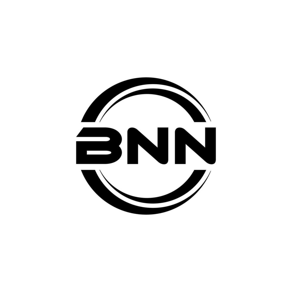 bnn brev logotyp design i illustration. vektor logotyp, kalligrafi mönster för logotyp, affisch, inbjudan, etc.