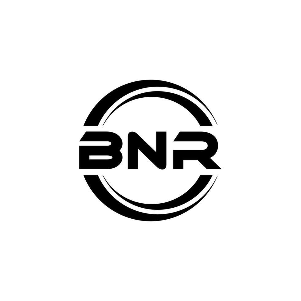 bnr brev logotyp design i illustration. vektor logotyp, kalligrafi mönster för logotyp, affisch, inbjudan, etc.