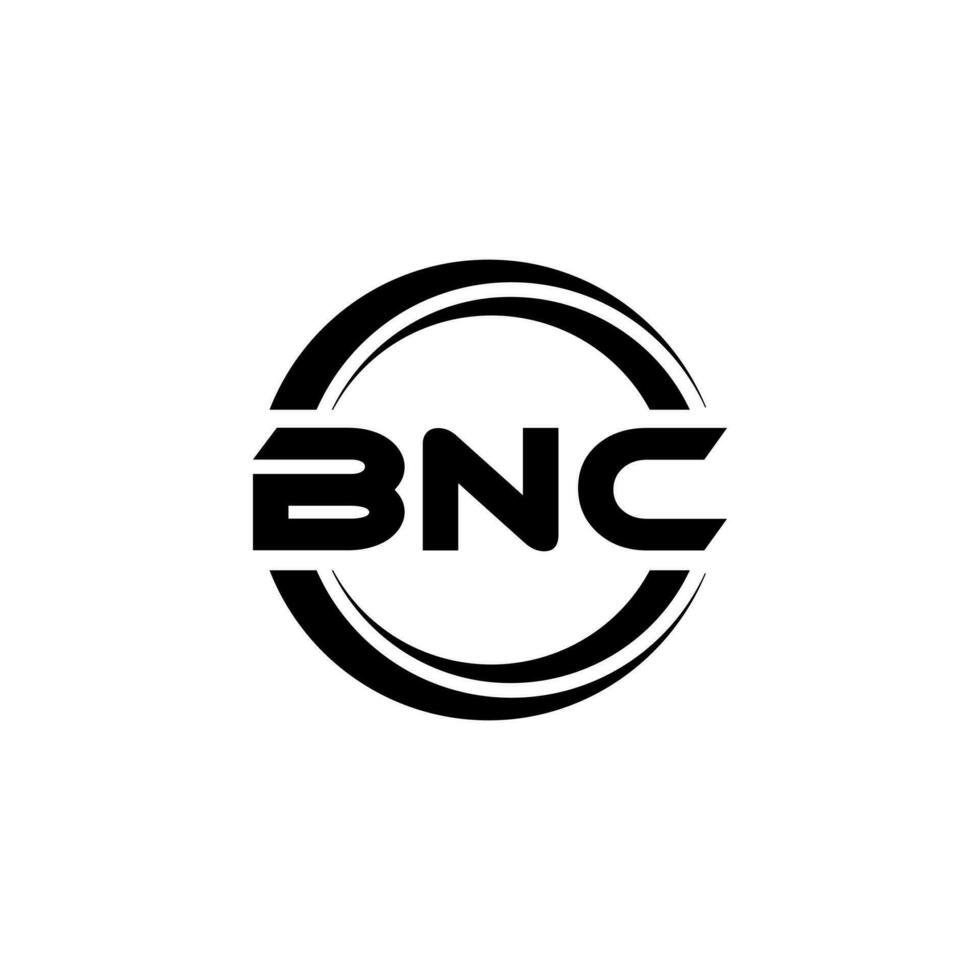 bnc brev logotyp design i illustration. vektor logotyp, kalligrafi mönster för logotyp, affisch, inbjudan, etc.