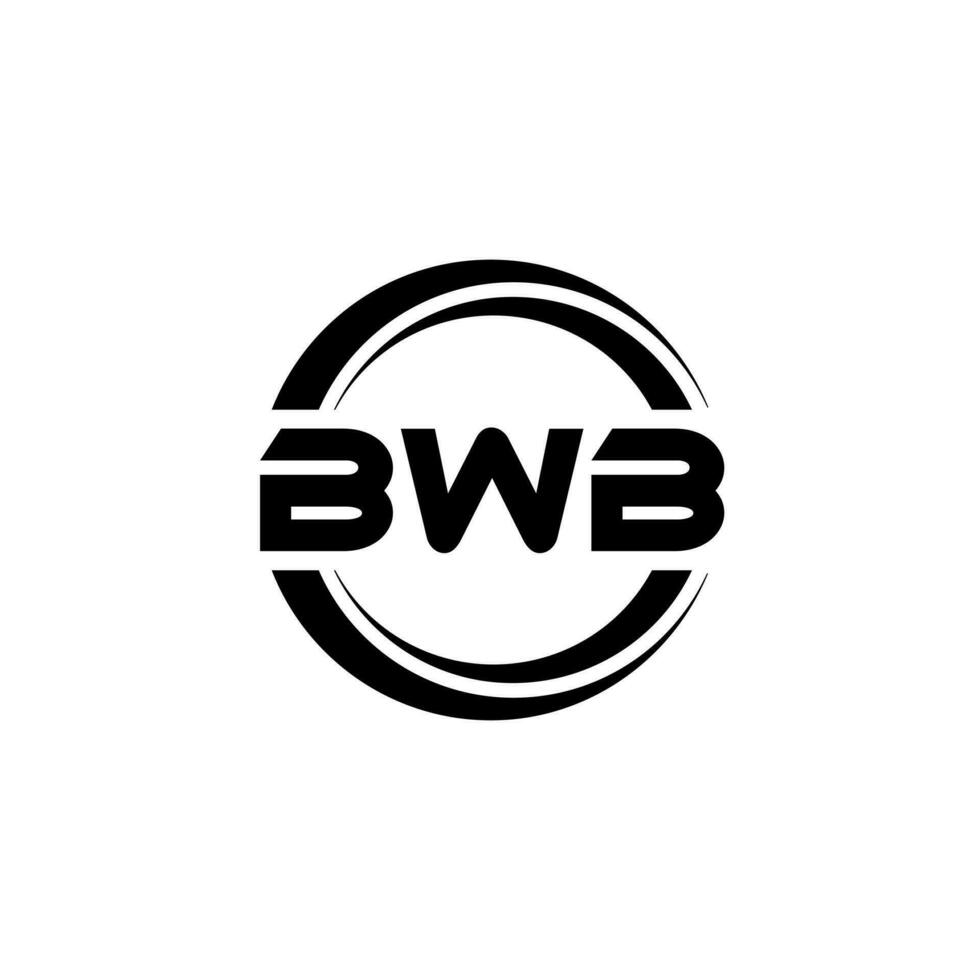 bwb brev logotyp design i illustration. vektor logotyp, kalligrafi mönster för logotyp, affisch, inbjudan, etc.