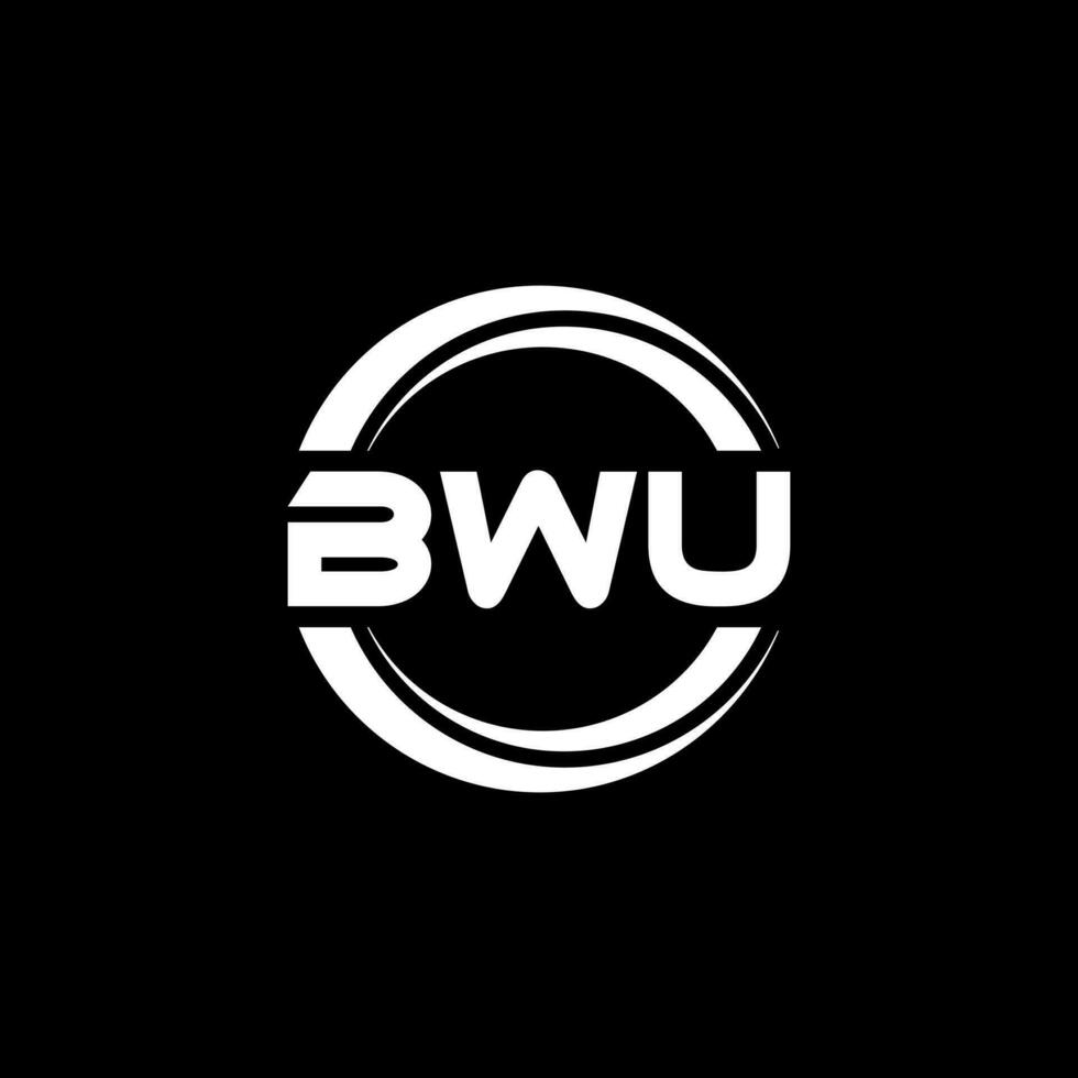 bwu brev logotyp design i illustration. vektor logotyp, kalligrafi mönster för logotyp, affisch, inbjudan, etc.