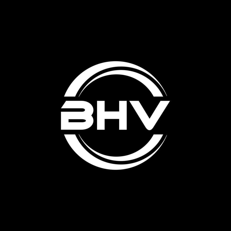 bhv brev logotyp design i illustration. vektor logotyp, kalligrafi mönster för logotyp, affisch, inbjudan, etc.