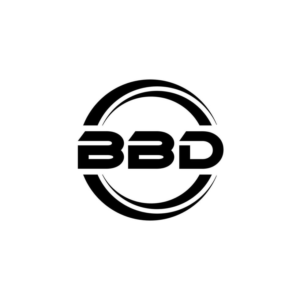 bbd brev logotyp design i illustration. vektor logotyp, kalligrafi mönster för logotyp, affisch, inbjudan, etc.